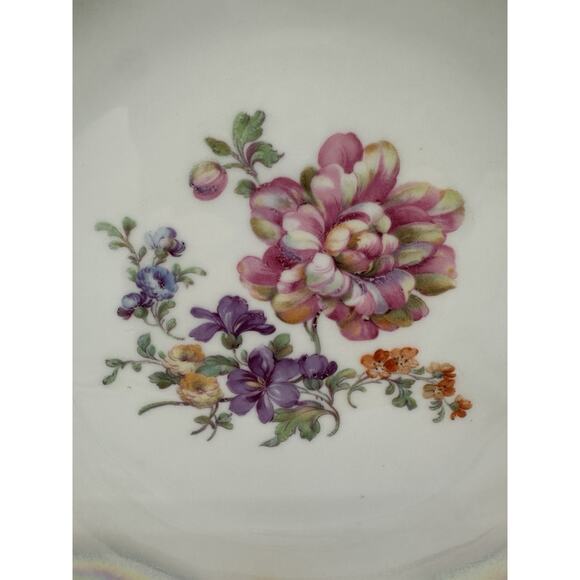 Oremont Bavaria Hand Painted Pink Floral Plate 9 1/2" Lusterware Porcelain MCM - Picture 2 of 7